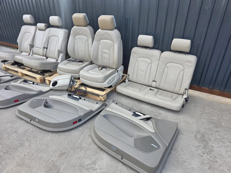 FOTEL FOTELE AUDI Q7 4L 7 OSÓB SKÓRA PODGRZEWANE MONITORY BOSE KOMPLET !!!