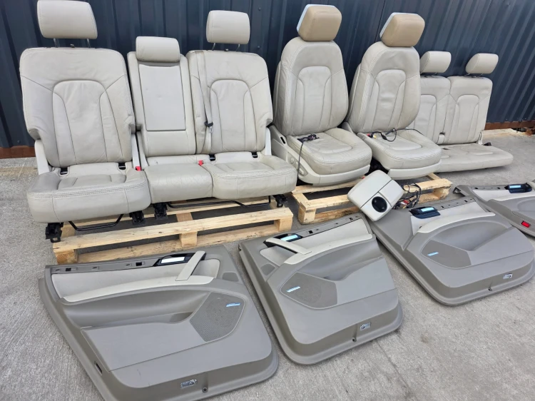 FOTEL FOTELE AUDI Q7 4L 7 OSÓB SKÓRA PODGRZEWANE MONITORY BOSE KOMPLET !!!