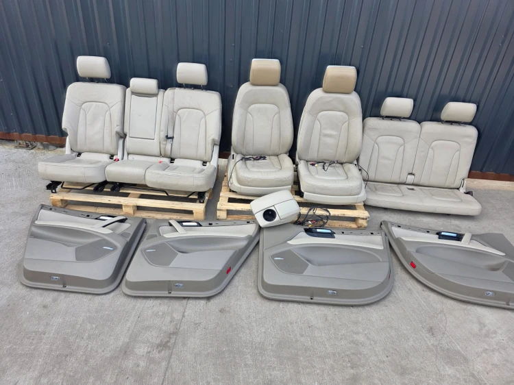 FOTEL FOTELE AUDI Q7 4L 7 OSÓB SKÓRA PODGRZEWANE MONITORY BOSE KOMPLET !!!