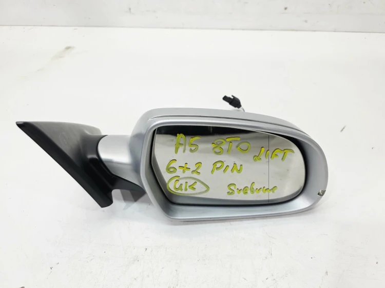 LUSTERKO ZEWNĘTRZNE PRAWE AUDI A5 8T0 LIFT COUPE SREBRNE 6+2 PIN UK