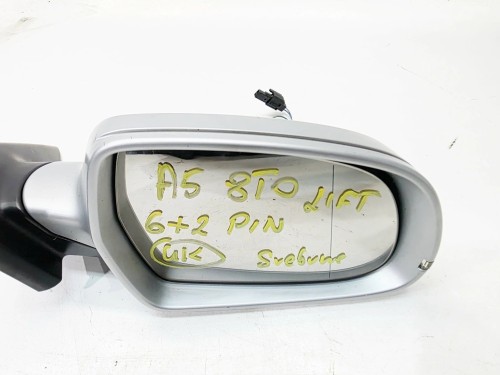 LUSTERKO ZEWNĘTRZNE PRAWE AUDI A5 8T0 LIFT COUPE SREBRNE 6+2 PIN UK